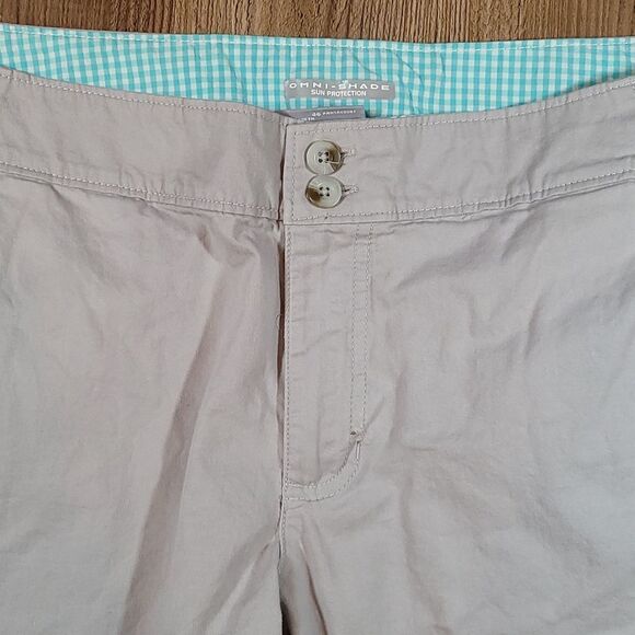 🔺️Columbia Tan PFG Omni Shade Sun Protection Capri Pants Size 14/32 - Picture 4 of 12
